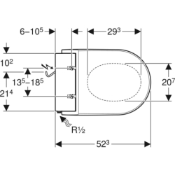 Deska sedesowa z funkcją higieny intymnej AquaClean Tuma Comfort, szkło czarne GEBERIT 146.272.SJ.1