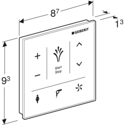 Ścienny panel sterujący do AquaClean, czarny GEBERIT 147.038.SJ.1