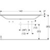 Umywalka Xeno2 140x48cm, 2 otw. Varicor GEBERIT 500.277.00.1