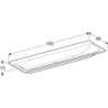Umywalka Xeno2 160x48cm bez otw. Varicor GEBERIT 500.278.00.1