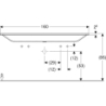 Umywalka Xeno2 160x48cm, 2 otw. Varicor GEBERIT 500.279.00.1