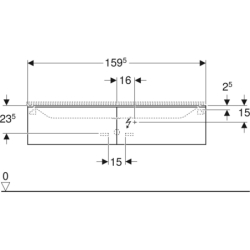 Szafka Xeno2 pod umywalkę 160 cm, 2 szuflady, szary mat płótno GEBERIT 500.346.43.1