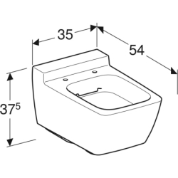 Miska wisząca Xeno2 Rimfree, lejowa, KT GEBERIT 500.500.01.1