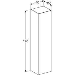Szafka Xeno2 boczna wysoka 36x170 cm, biały GEBERIT 500.503.01.1