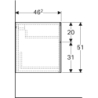 Szafka Xeno2 boczna 45 cm, ciepły szary mat GEBERIT 500.504.00.1