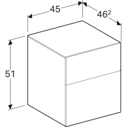 Szafka Xeno2 boczna 45 cm, ciepły szary mat GEBERIT 500.504.00.1