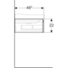 Szafka Xeno2 pod umywalkę 60 cm, 1 szuflada, szary mat płótno GEBERIT 500.505.43.1