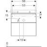 Szafka Xeno2 pod umywalkę 60 cm, 2 szuflady, szary mat płótno GEBERIT 500.506.43.1