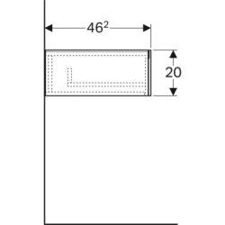 Szafka Xeno2 boczna 60 cm, szary mat płótno GEBERIT 500.507.43.1