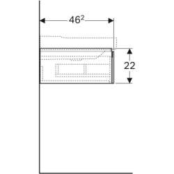 Szafka Xeno2 pod umywalkę 90 cm, 1 szuflada, szary mat płótno GEBERIT 500.508.43.1