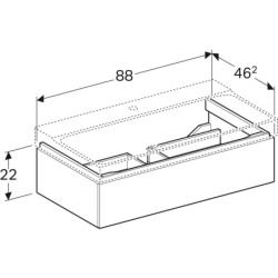 Szafka Xeno2 pod umywalkę 90 cm, 1 szuflada, szary mat płótno GEBERIT 500.508.43.1