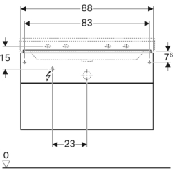 Szafka Xeno2 pod umywalkę 90 cm, 2 szuflady, szary mat płótno GEBERIT 500.509.43.1
