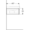 Szafka Xeno2 pod umywalkę 90 cm lewa, 1 szuflada, szary mat płótno GEBERIT 500.513.43.1