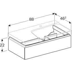 Szafka Xeno2 pod umywalkę 90 cm prawa, 1 szuflada, ciepły szary mat GEBERIT 500.514.00.1