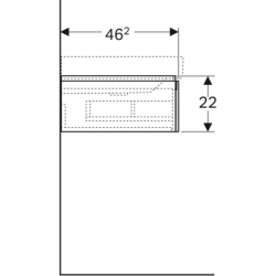 Szafka Xeno2 pod umywalkę 90 cm prawa, 1 szuflada, szary mat płótno GEBERIT 500.514.43.1