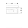 Szafka Xeno2 pod umywalkę 90 cm prawa, 1 szuflada, szary mat płótno GEBERIT 500.514.43.1