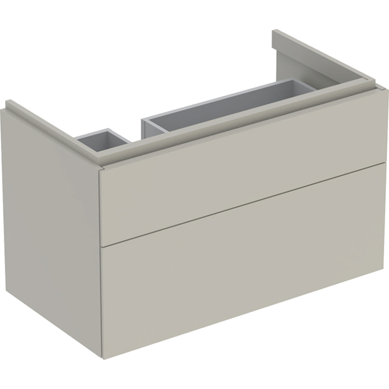 Szafka Xeno2 pod umywalkę 90 cm lewa, 2 szuflady,ciepły szary mat GEBERIT 500.515.00.1