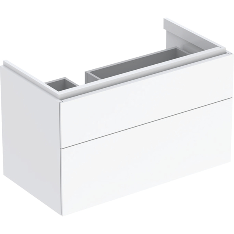 Szafka Xeno2 pod umywalkę 90 cm lewa, 2 szuflady, biały połysk GEBERIT 500.515.01.1