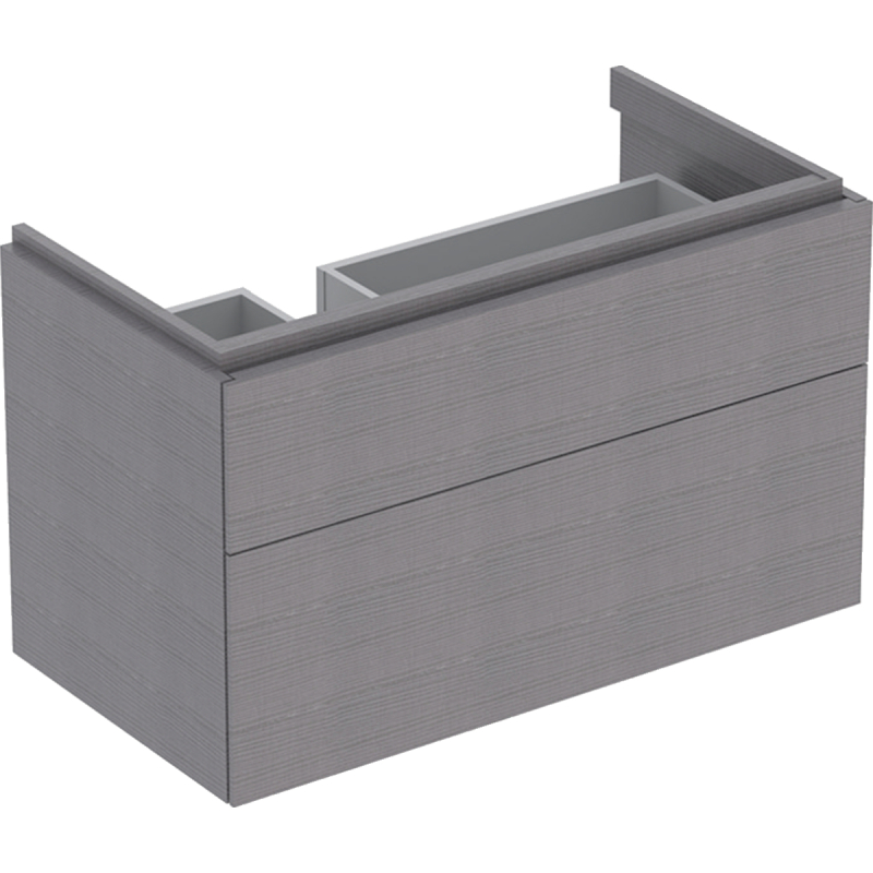 Szafka Xeno2 pod umywalkę 90 cm lewa, 2 szuflady, szary mat płótno GEBERIT 500.515.43.1