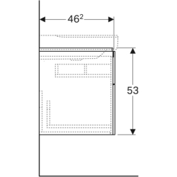 Szafka Xeno2 pod umywalkę 90 cm lewa, 2 szuflady, szary mat płótno GEBERIT 500.515.43.1
