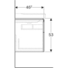 Szafka Xeno2 pod umywalkę 90 cm lewa, 2 szuflady, szary mat płótno GEBERIT 500.515.43.1
