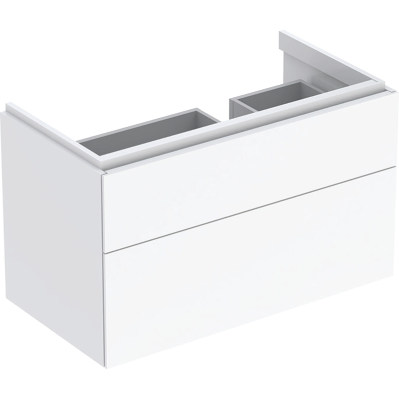 Szafka Xeno2 pod umywalkę 90 cm prawa, 2 szuflady, biały połysk GEBERIT 500.516.01.1