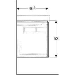 Szafka Xeno2 pod umywalkę 90 cm prawa, 2 szuflady, biały połysk GEBERIT 500.516.01.1