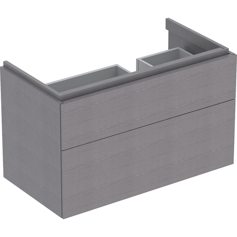 Szafka Xeno2 pod umywalkę 90 cm prawa, 2 szuflady, szary mat płótno GEBERIT 500.516.43.1