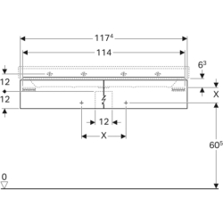 Szafka Xeno2 pod umywalkę 120 cm, 2 szuflady, szary mat płótno GEBERIT 500.517.43.1
