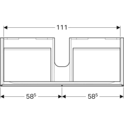 Szafka Xeno2 pod umywalkę 120 cm, 2 szuflady, szary mat płótno GEBERIT 500.517.43.1