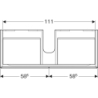 Szafka Xeno2 pod umywalkę 120 cm, 2 szuflady, szary mat płótno GEBERIT 500.517.43.1