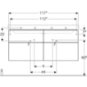 Szafka Xeno2 pod umywalkę 120 cm, 4 szuflady, szary mat płótno GEBERIT 500.518.43.1