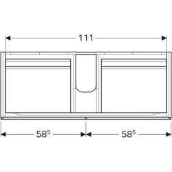 Szafka Xeno2 pod umywalkę 120 cm, 4 szuflady, szary mat płótno GEBERIT 500.518.43.1