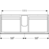 Szafka Xeno2 pod umywalkę 120 cm, 4 szuflady, szary mat płótno GEBERIT 500.518.43.1
