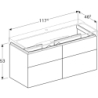Szafka Xeno2 pod umywalkę 120 cm, 4 szuflady, szary mat płótno GEBERIT 500.518.43.1