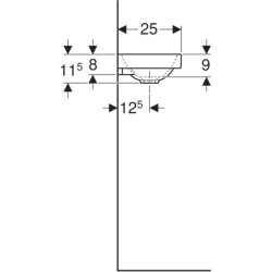 Umywalka Acanto, B40, otwór na baterię po prawej stronie GEBERIT 500.635.01.2