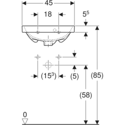 Umywalka Acanto, B45 GEBERIT 500.636.01.2
