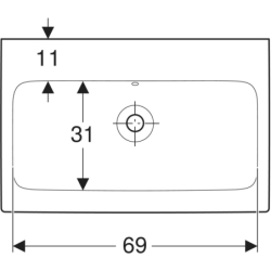 Umywalka iCon 75 cm, bez otworu GEBERIT 124078000