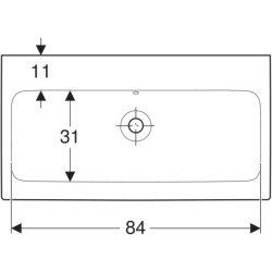 Umywalka iCon 90 cm, bez otworu GEBERIT 124093000