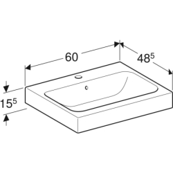Umywalka iCon 60 cm, stawiana na blat GEBERIT 124560000