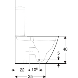 Stojąca miska WC iCon Square do spłuczki nasadzanej, ceramiczna muszla, do ściany, kryte mocowania GEBERIT 200920000