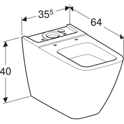 Stojąca miska WC iCon Square do spłuczki nasadzanej, ceramiczna muszla, do ściany, kryte mocowania GEBERIT 200920000