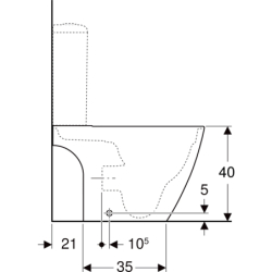 Stojąca miska WC iCon Square do spłuczki nasadzanej, ceramiczna muszla toaletowa, kryte mocowania, Rimfree GEBERIT 200930000