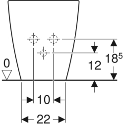 Standardowy bidet iCon Square przylegający do ściany GEBERIT 231950000