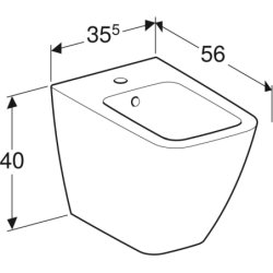 Standardowy bidet iCon Square przylegający do ściany GEBERIT 231950000