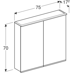 Szafka z lustrem Option Plus, B75, z oświetleniem, 2 drzwi GEBERIT 500.206.00.1