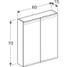 Szafka z lustrem Option, B60, z oświetleniem, 2 drzwi GEBERIT 500.582.00.1