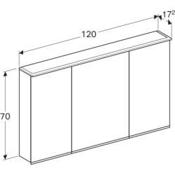 Szafka z lustrem Option Plus, B120, z oświetleniem, 3 drzwi GEBERIT 500.592.00.1
