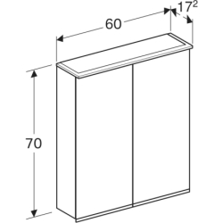 Szafka z lustrem Option Plus, B60, z oświetleniem, 2 drzwi GEBERIT 500.593.00.1