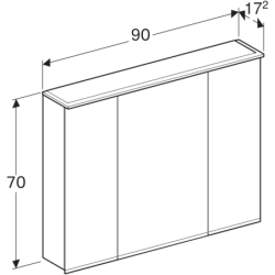 Szafka z lustrem Option Plus, B90, z oświetleniem, 3 drzwi GEBERIT 500.594.00.1